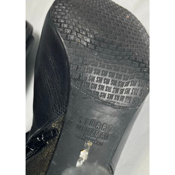 Stuart Weitzman Leather peep-toe ankle boots - Picture 9 of 10